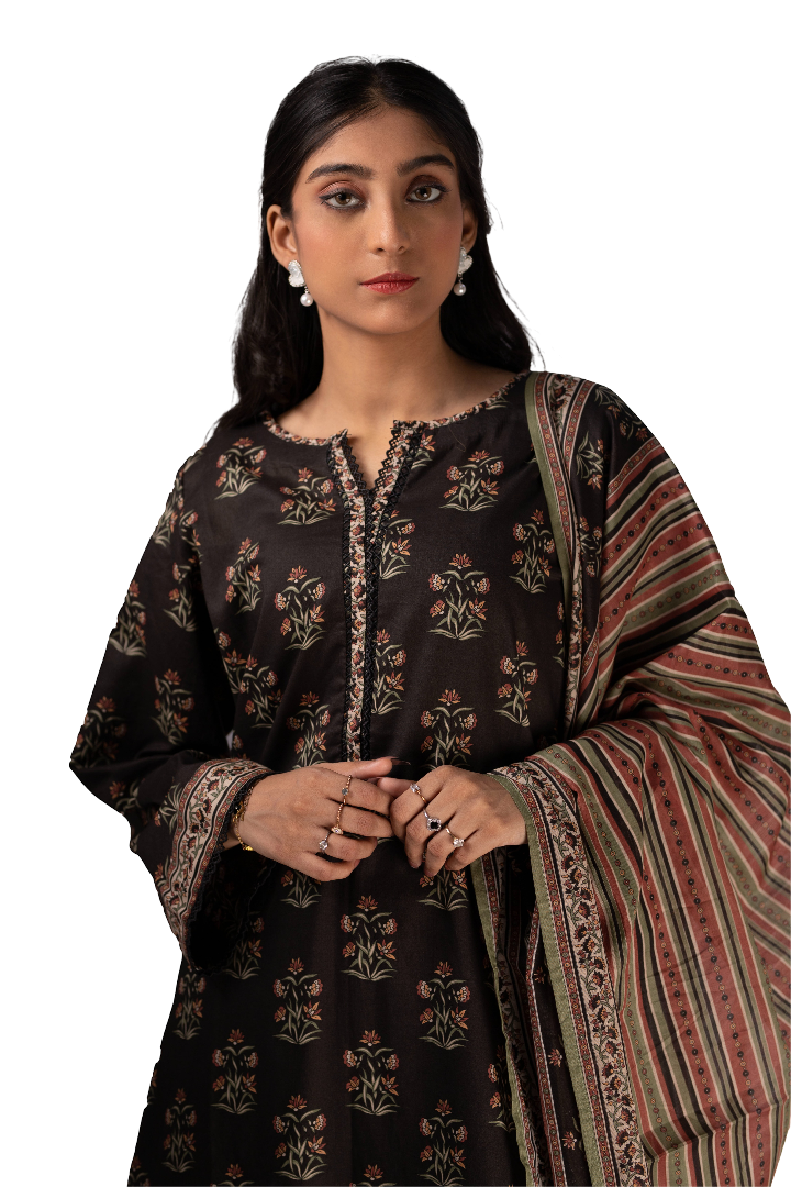 3 piece Printed Lawn Suit For Ladies