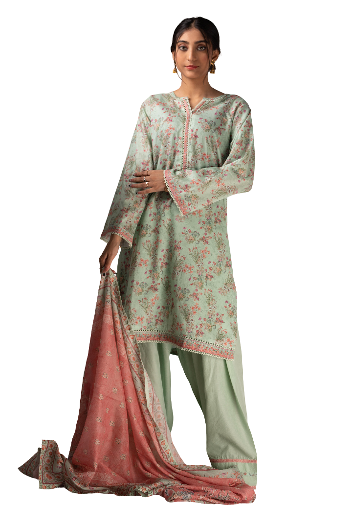 3 Piece Lawn Suit for Ladies