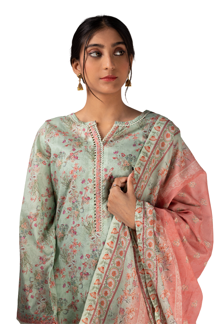 3 Piece Lawn Suit for Ladies