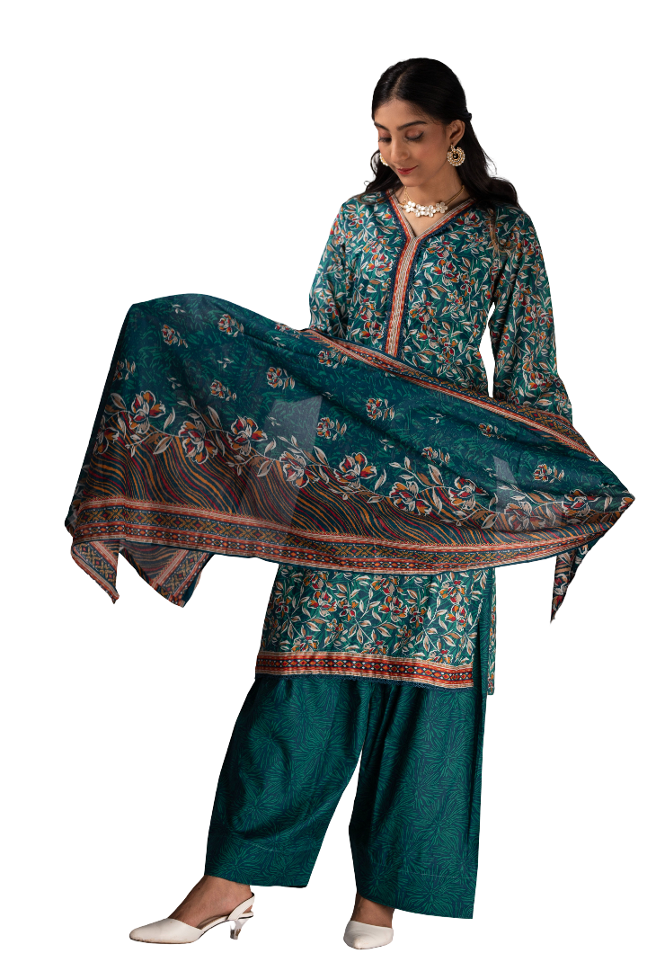Lawn Suit For Ladies- 3 piece