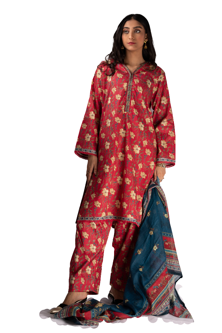 Three Piece Lawn Ladies Suit.