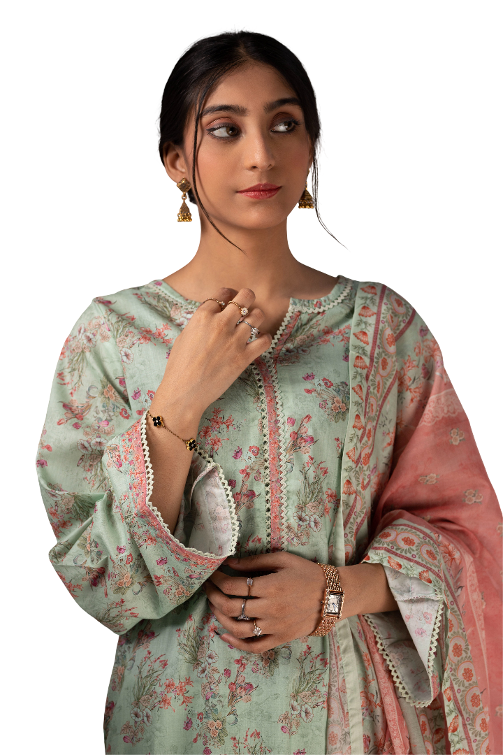 3 Piece Lawn Suit for Ladies