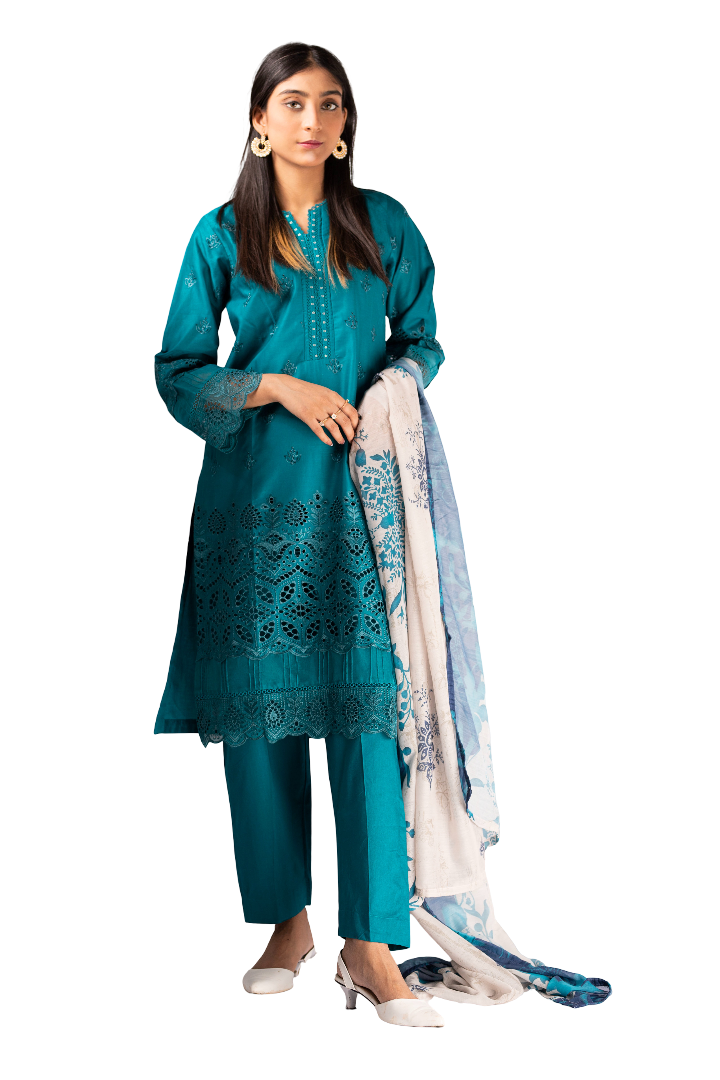 3 Piece Lawn Stitched Suit For Women