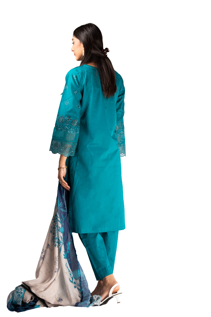 3 Piece Lawn Stitched Suit For Women
