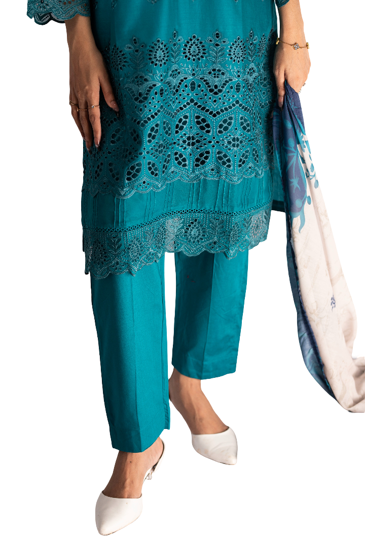 3 Piece Lawn Stitched Suit For Women
