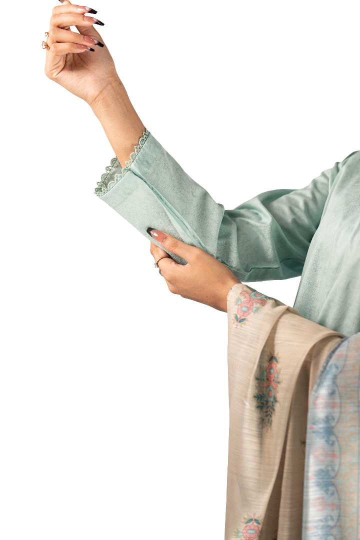Ladies Stitched Lawn Three Piece Suit