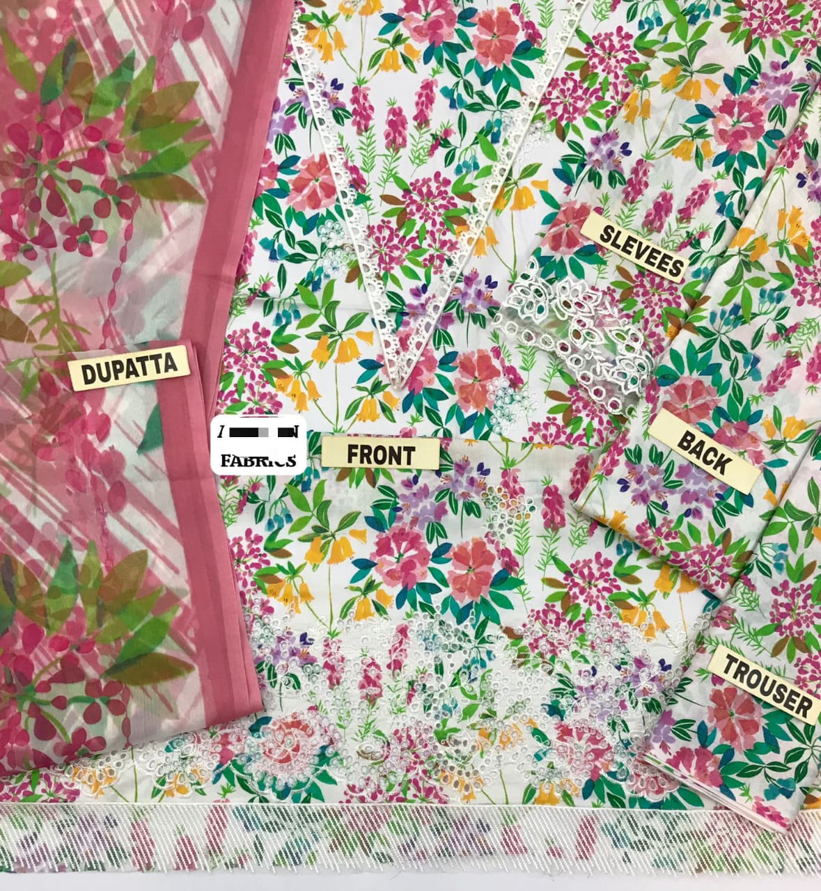 Printed Lawn with Embriodery Three Piece Unstitched suit