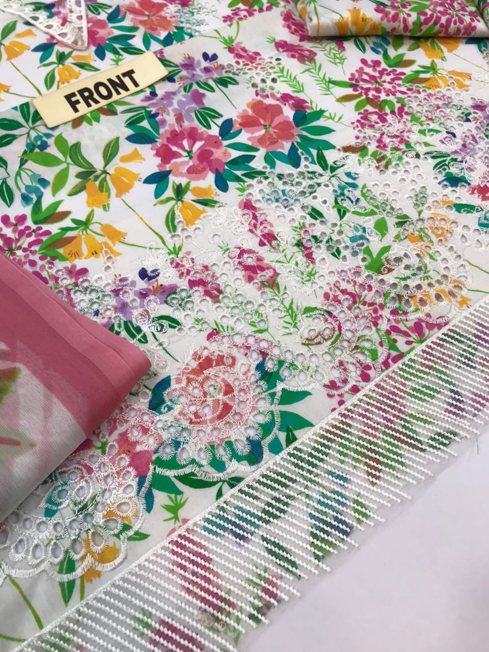 Printed Lawn with Embriodery Three Piece Unstitched suit