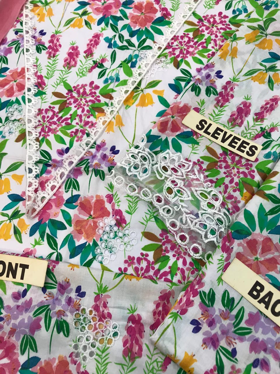 Printed Lawn with Embriodery Three Piece Unstitched suit
