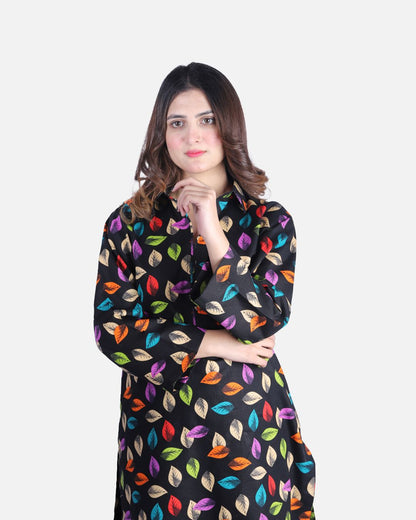Colorful Printed Khaddar Suit