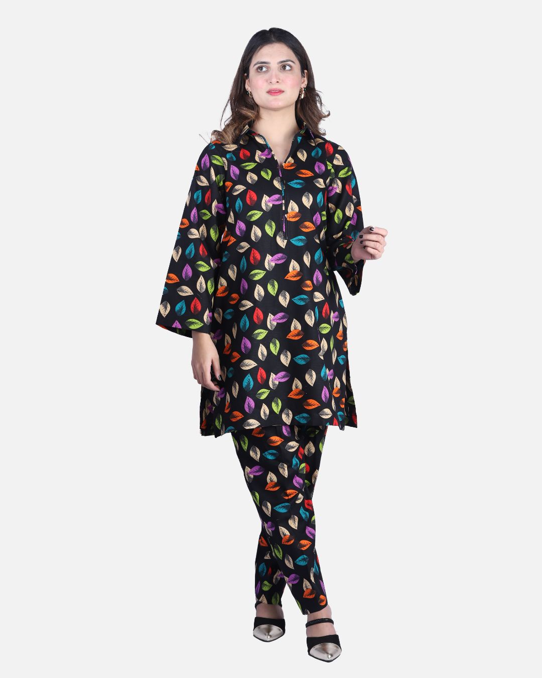Colorful Printed Khaddar Suit