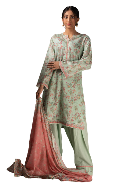 3 Piece Lawn Suit for Ladies