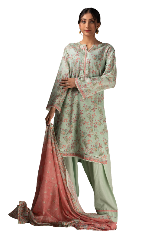 3 Piece Lawn Suit for Ladies