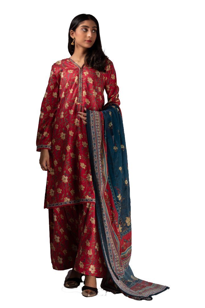Three Piece Lawn Ladies Suit.