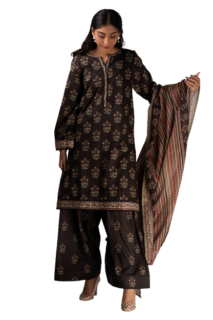 3 piece Printed Lawn Suit For Ladies