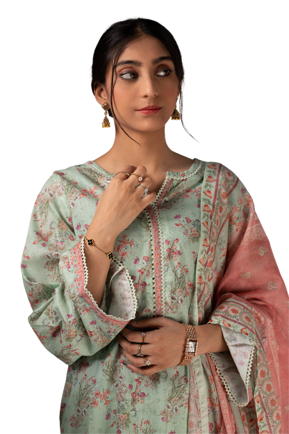 3 Piece Lawn Suit for Ladies