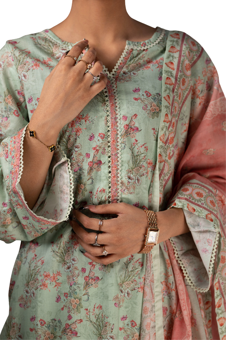 3 Piece Lawn Suit for Ladies