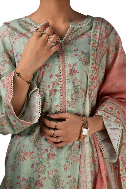 3 Piece Lawn Suit for Ladies
