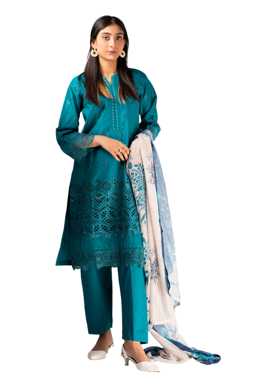 3 Piece Lawn Stitched Suit For Women