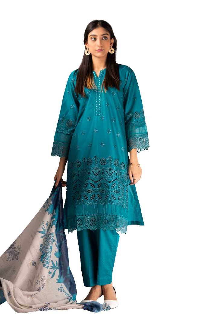3 Piece Lawn Stitched Suit For Women