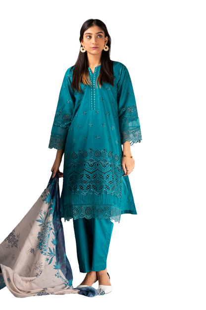 3 Piece Lawn Stitched Suit For Women