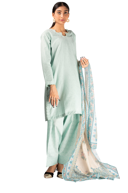 Ladies Stitched Lawn Three Piece Suit