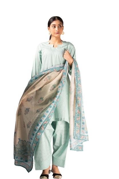 Ladies Stitched Lawn Three Piece Suit