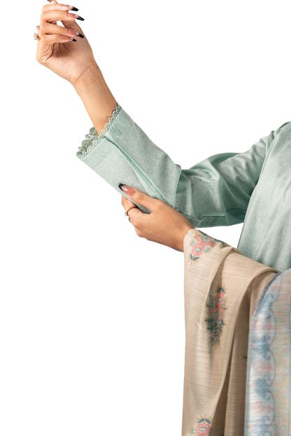 Ladies Stitched Lawn Three Piece Suit