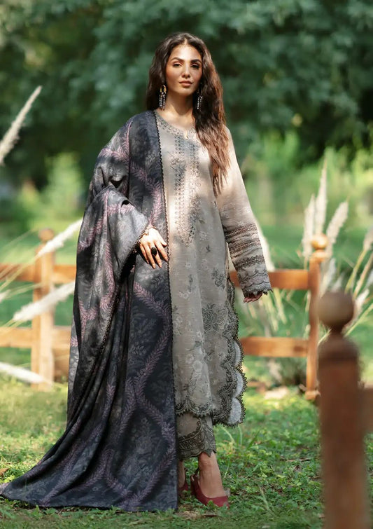 3 piece Printed Lawn with Embroidery Suit (Unstitched)