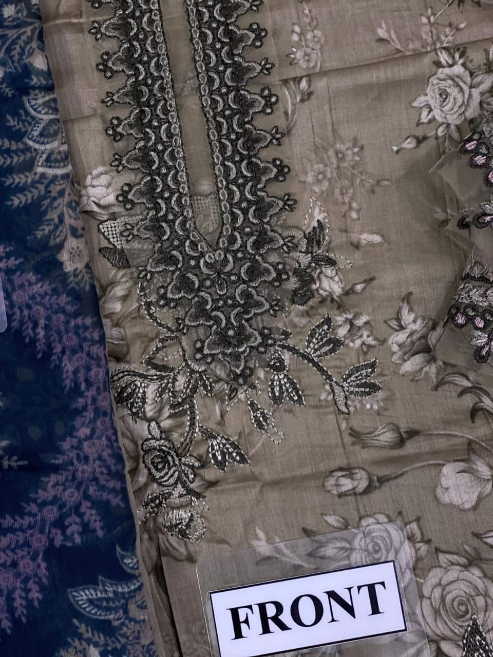 3 piece Printed Lawn with Embroidery Suit (Unstitched)