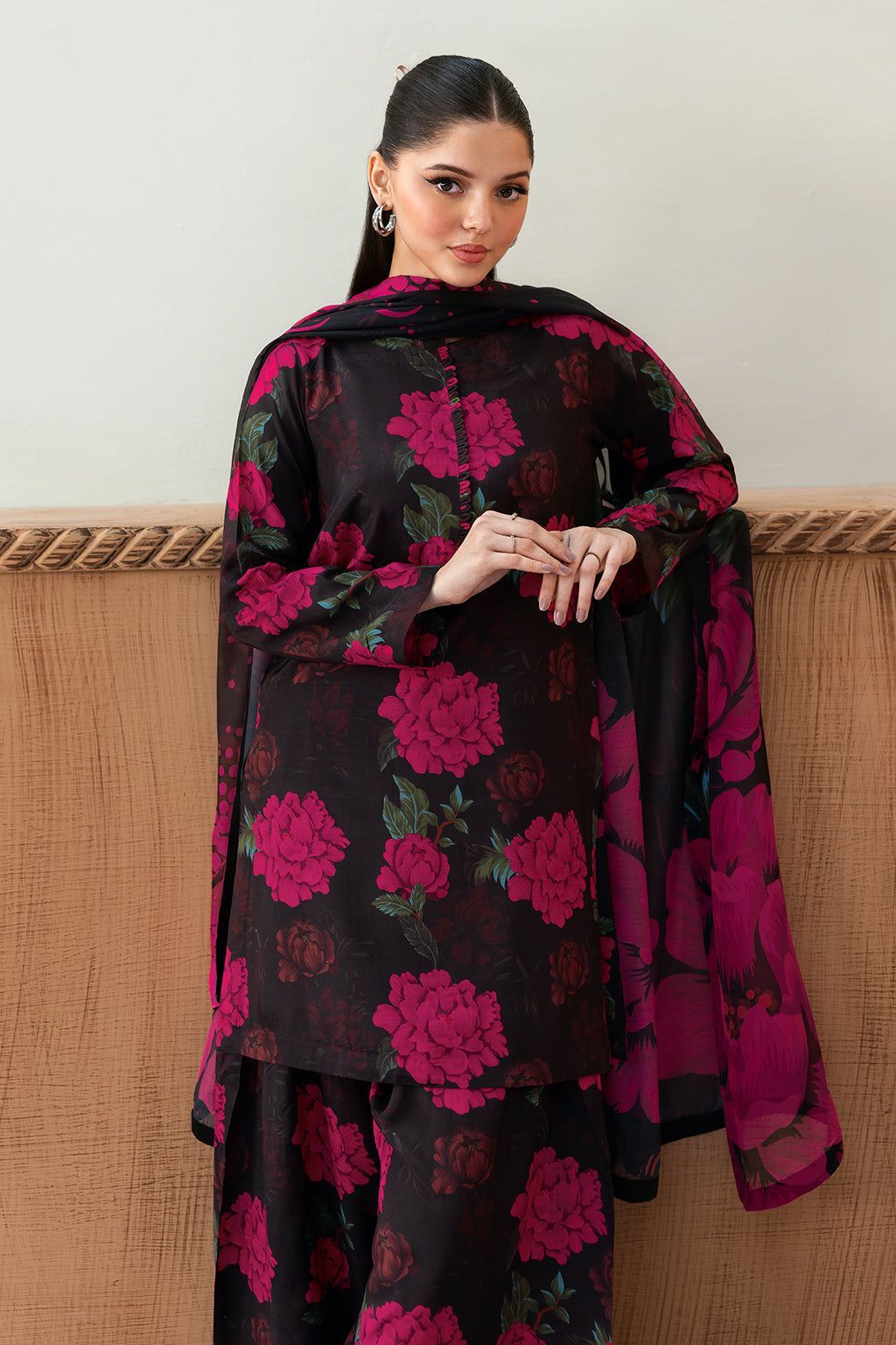 Three Piece Printed Lawn Suit For Women