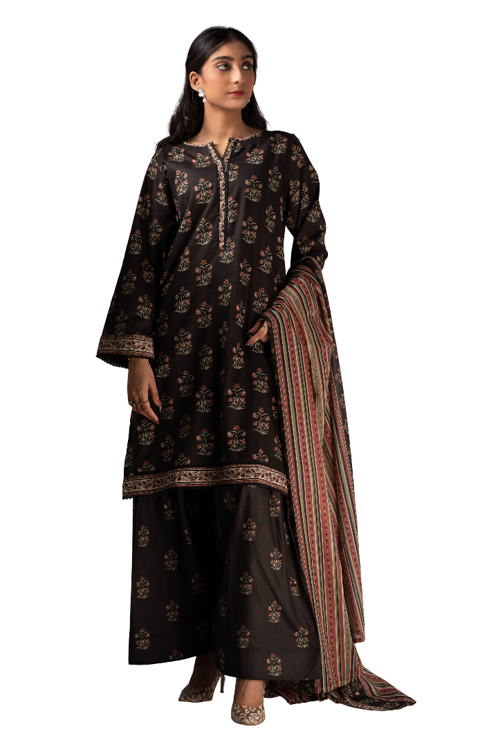 3 piece Printed Lawn Suit For Ladies
