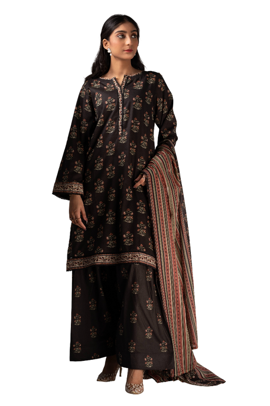3 piece Printed Lawn Suit For Ladies